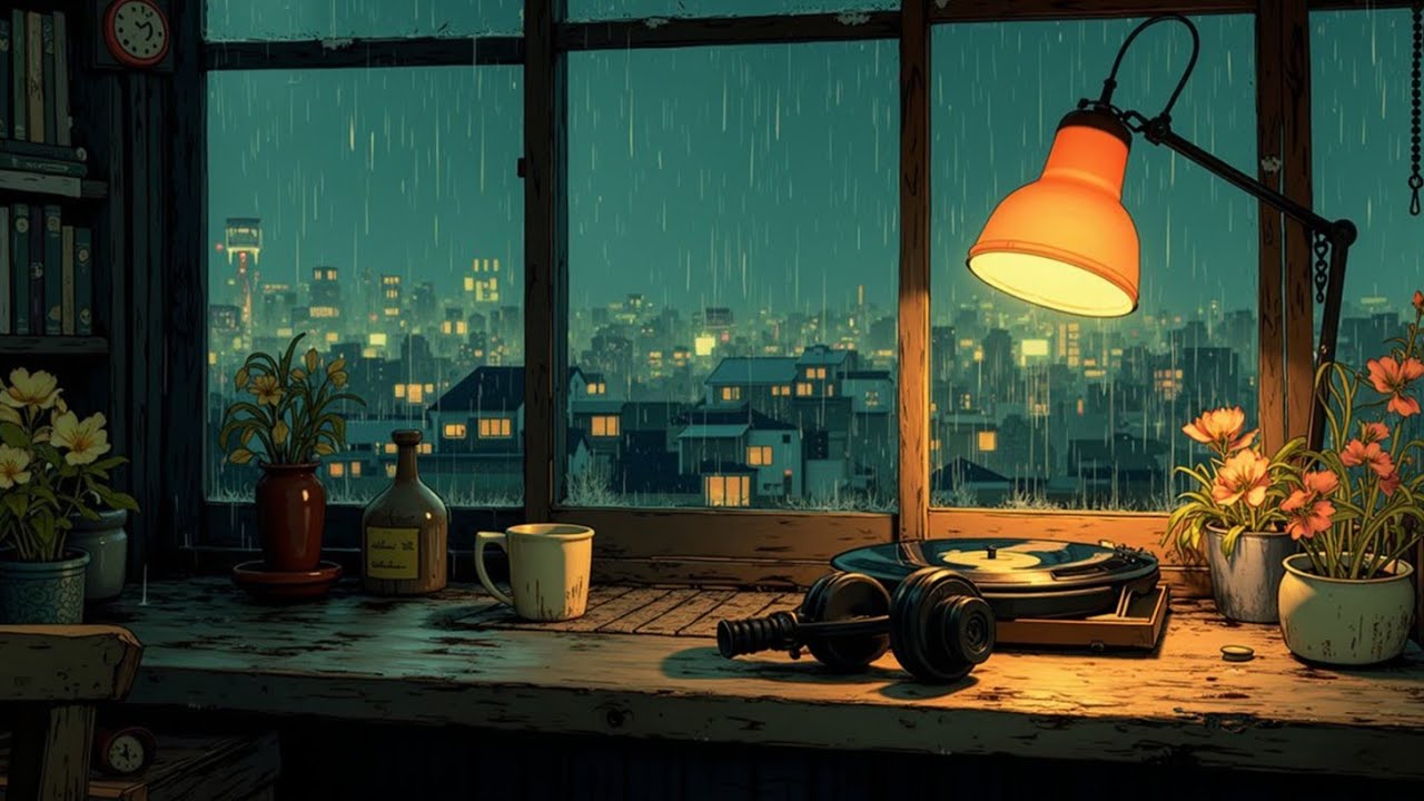 Rainy Night Lofi Chill Vibes ~ Уютная музыка для учебы и расслабляющий ритм для концентрации