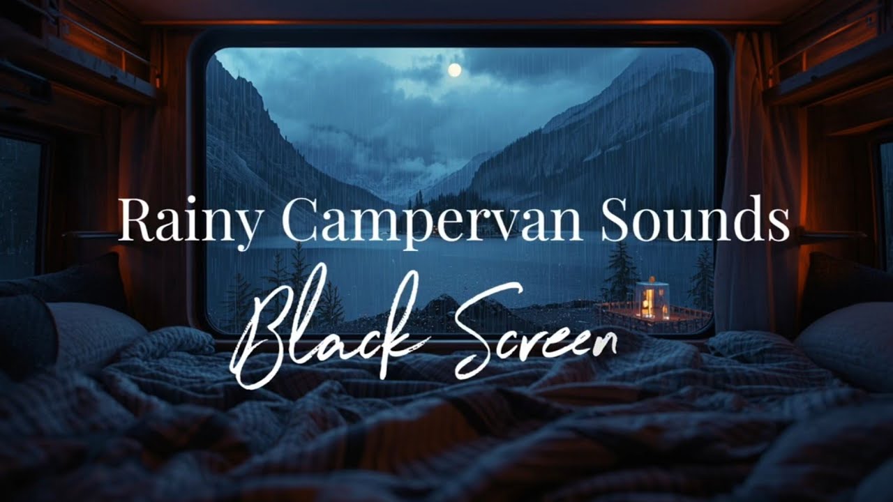 Sleeping in a Campervan During Heavy Rain 🌧️ Relaxing Rain Sounds for Sleep #blackscreen #deepsleep