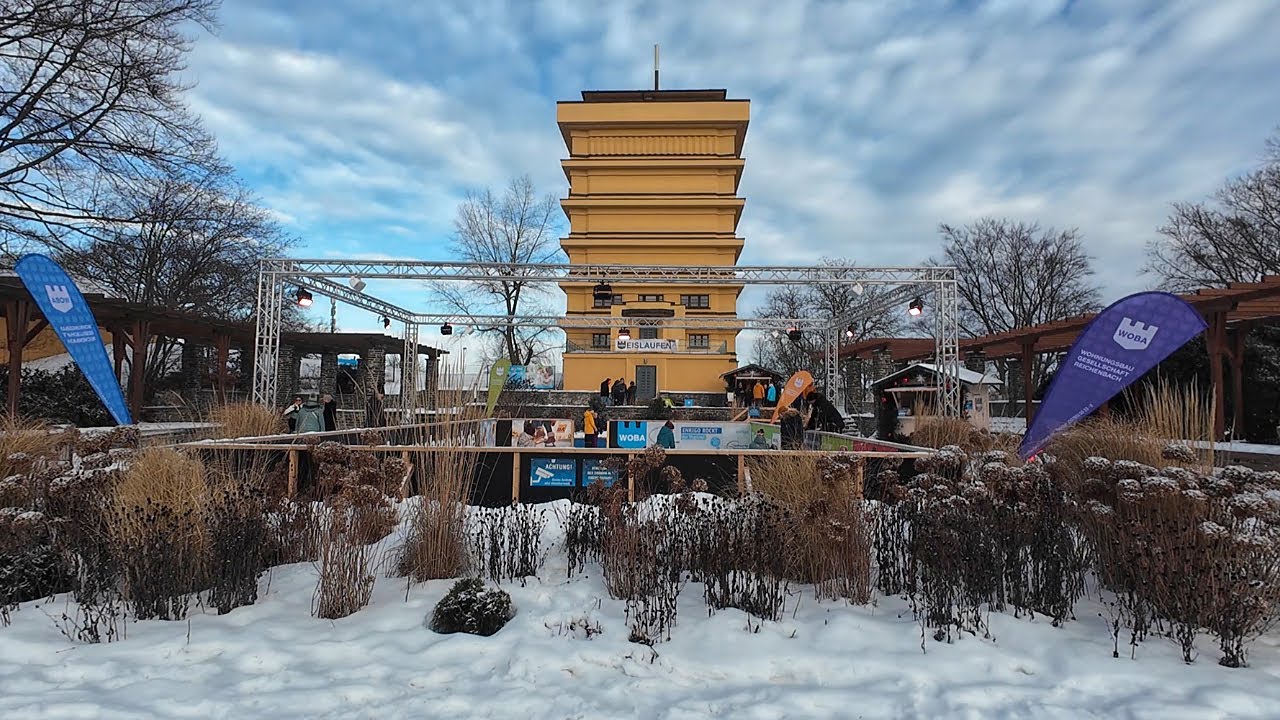 Eislaufen am Wasserturm in Reichenbach