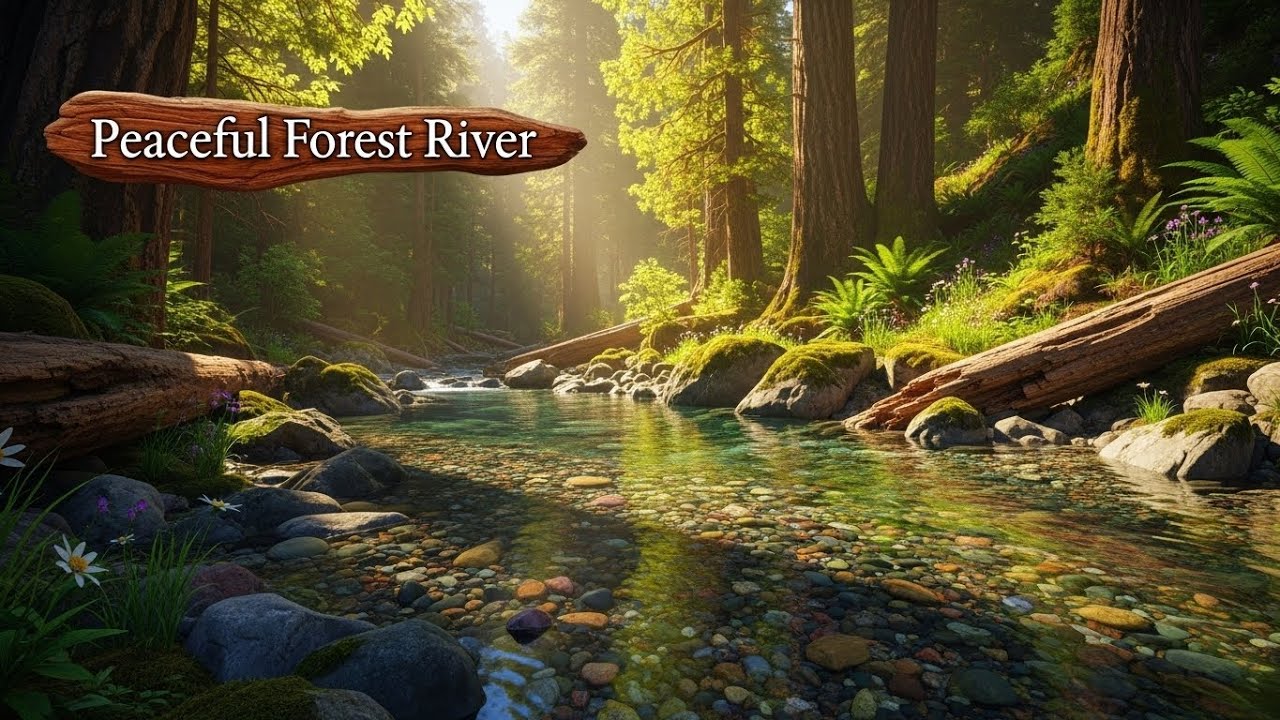 Tranquil River Ambience 🌊 Soothing Water Flow for Meditation and Calm Mind #1214