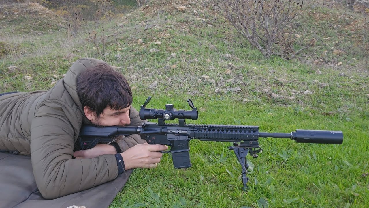 NORINCO CQ-A 223REM стрельба на 200 метров с прицелом DISCOVERY HD 2-12X24 