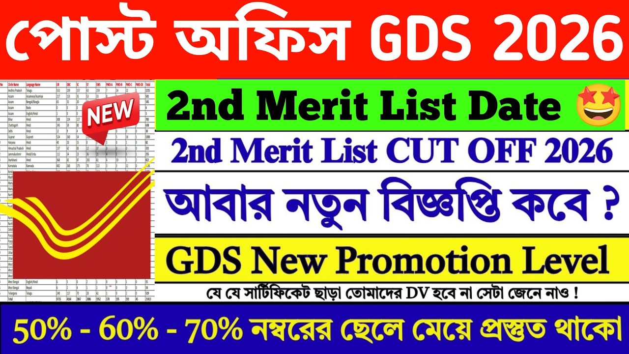 GDS 2ne Merit List Date 2026 🤩 50% 60% 70% Selection | GDS Result 2026 | GDS 2026 | GDS 