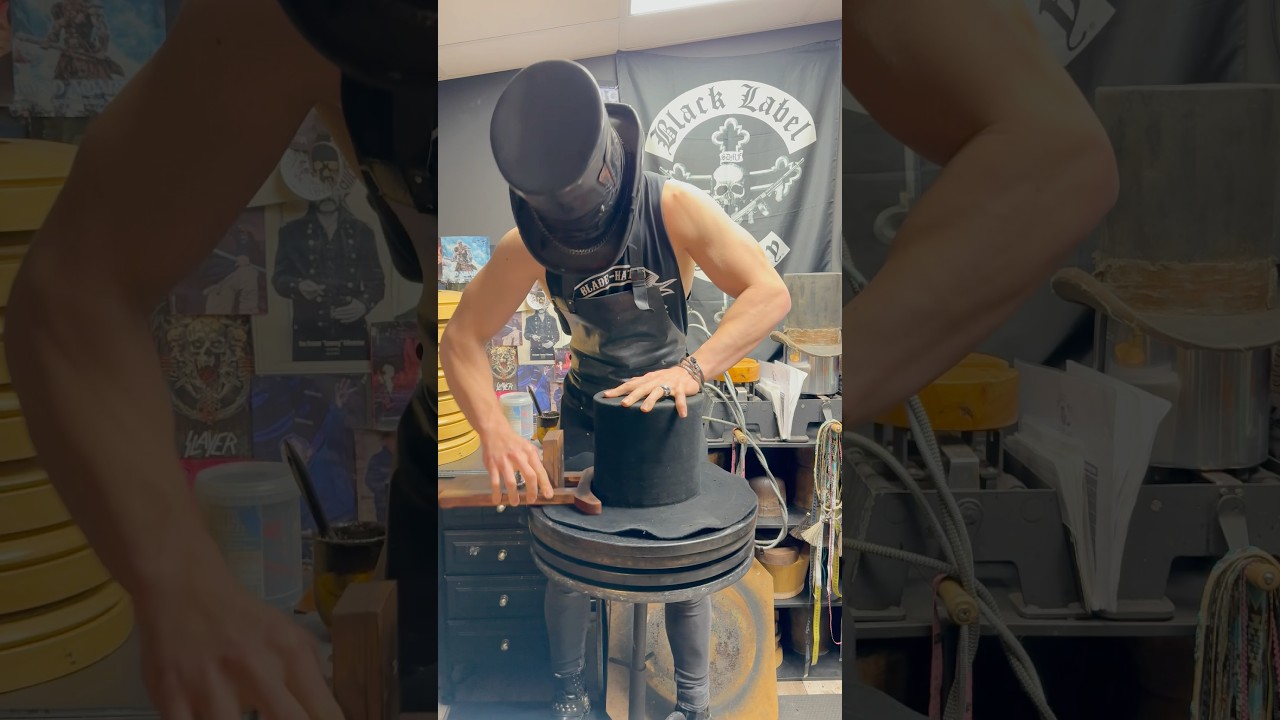 Custom-made Waterproof aged Black Topper Hat from Jinxx (Black Veil Brides) #hatmaker #tophat #art