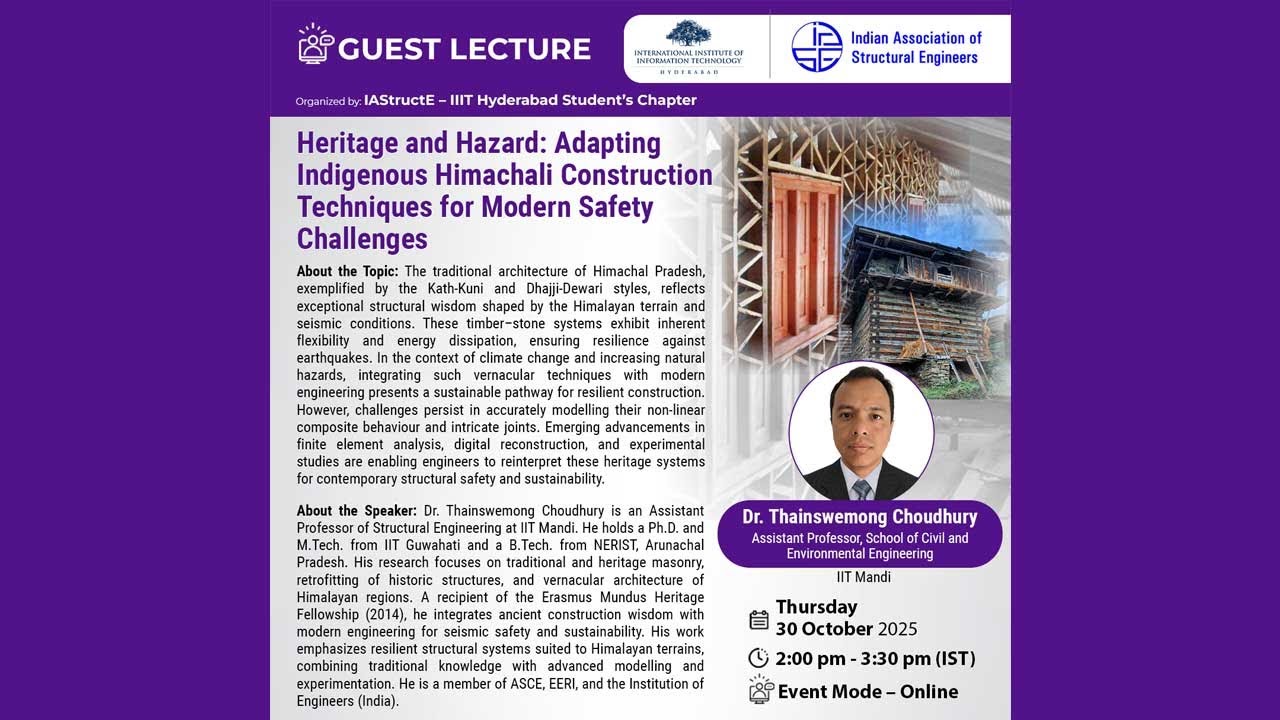Dr. Thainswemong Choudhury, School of Civil and Environmental Engineering, IIT Mandi