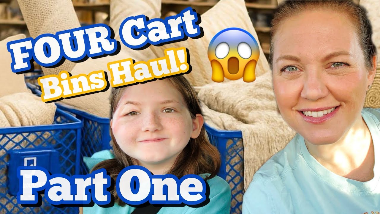 INSANE 4 Cart Goodwill Bins Thrift Haul: PART ONE 🛒 🛒 🛒 🛒 