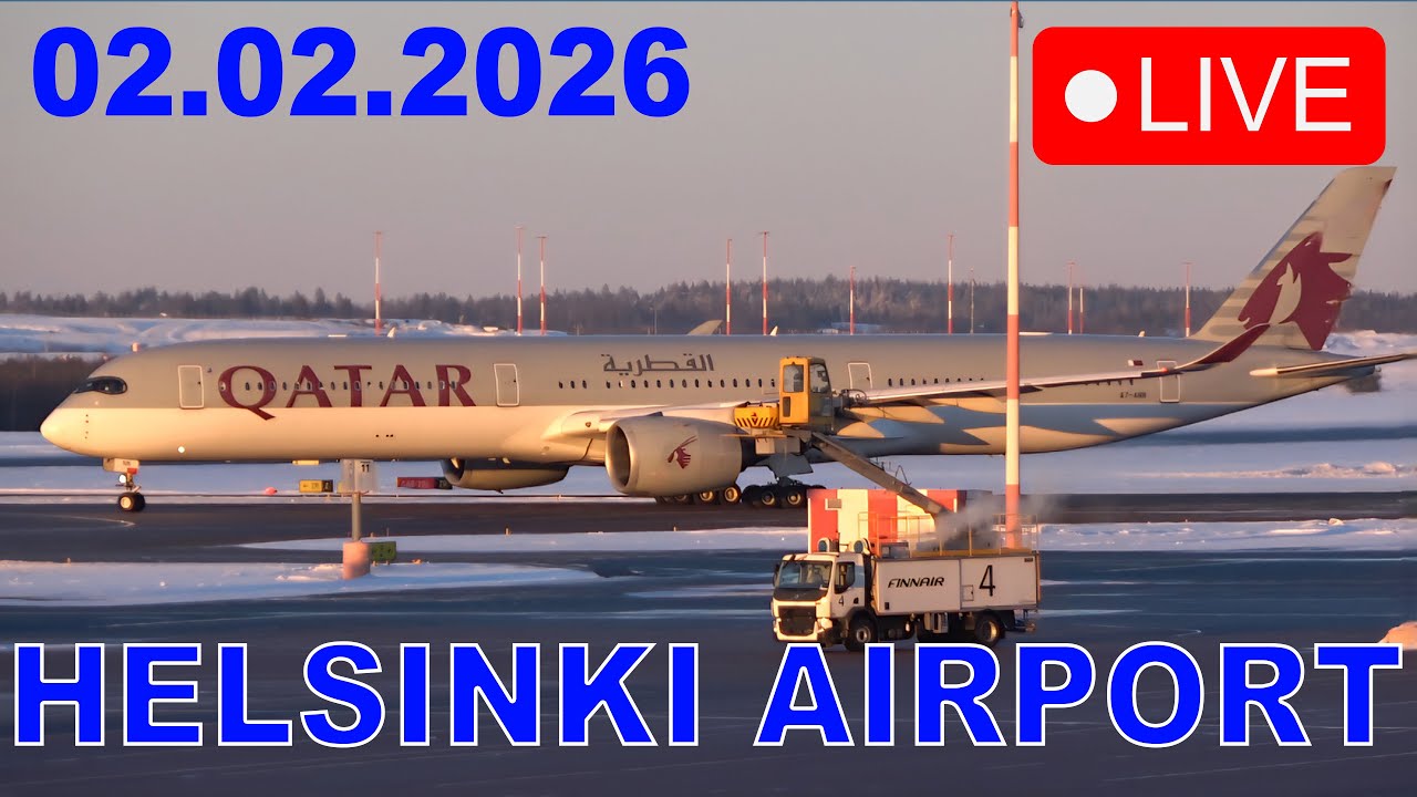Qatar Airways A35K Emergency landing 🔴 LIVE Helsinki Airport Plane Spotting (EFHK/HEL)
