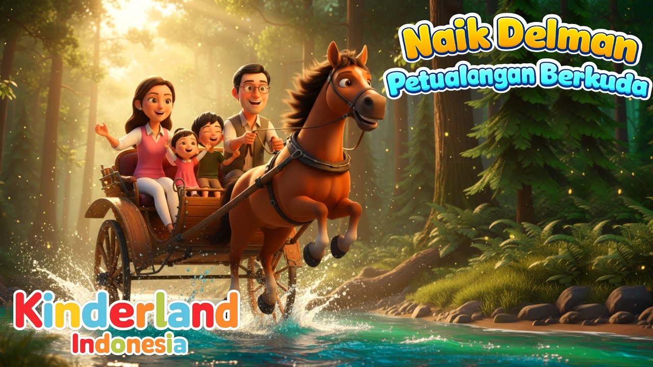 Naik Delman | Lagu Anak Anak Indonesia | Petualangan Berkuda | Kinderland Indonesia