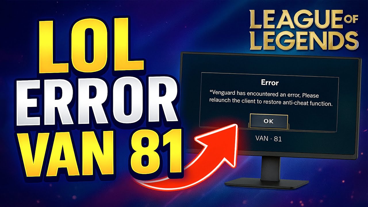 ✅COMO SOLUCIONAR EL ERROR VAN 81 DE LEAGUE OF LEGENDS [VANGUARD]