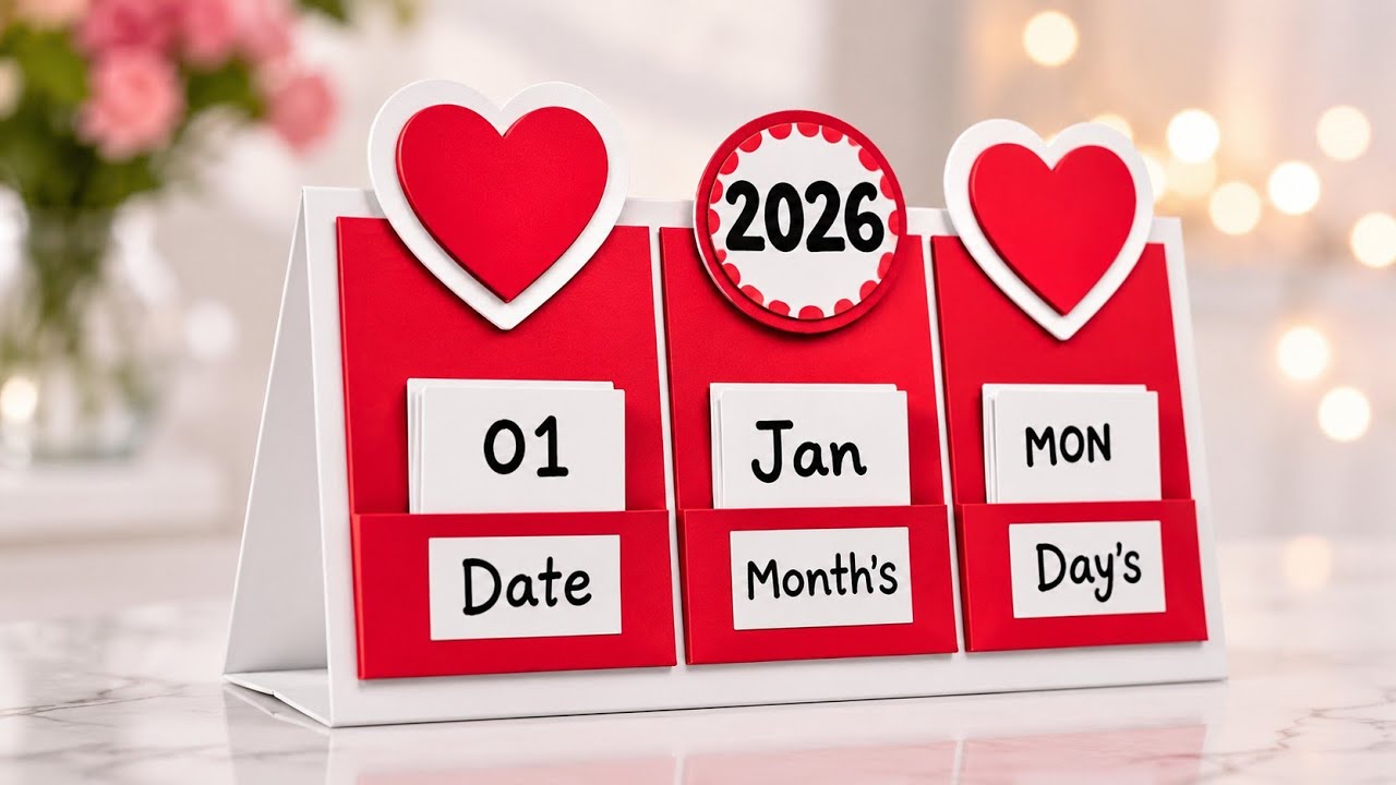 How to make New Year 2026 Desk Calendar | DIY Calendar | Handmade Desk Calendar | New Year Craft