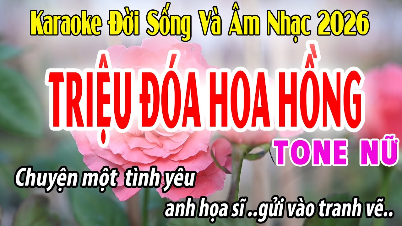 Triệu Đóa Hoa Hồng - Karaoke Tone Nữ ( Cm ) Đời Sống Và Âm Nhạc - Beat Hay Dễ Hát