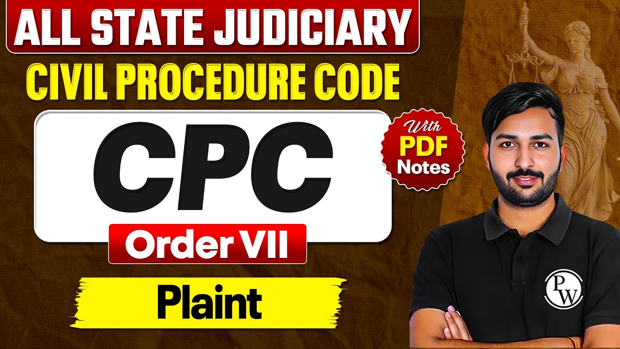 Plaint Order 7 | L-21 | CPC Free Lecture Series | 𝐂𝐢𝐯𝐢𝐥 𝐏𝐫𝐨𝐜𝐞𝐝𝐮𝐫𝐞 𝐂𝐨𝐝𝐞 𝟏𝟗𝟎𝟖 | Judiciary By PW