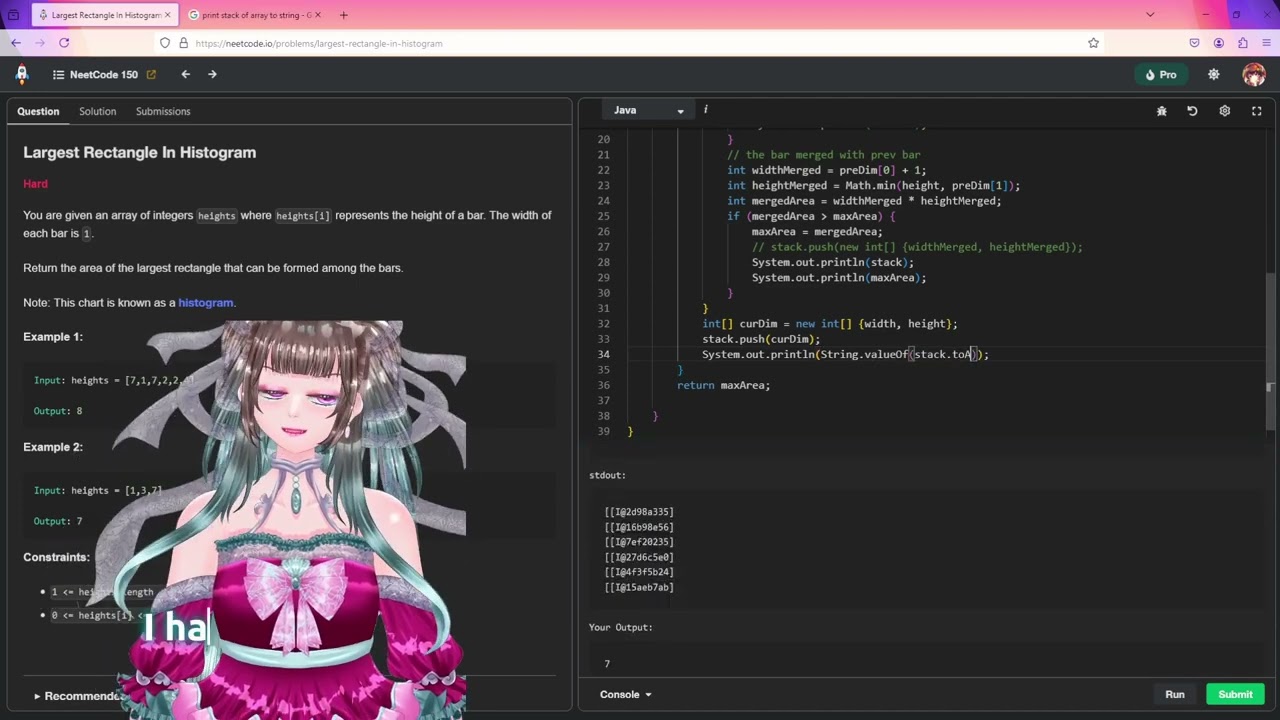 NeetCode: Largest Rectangle In Histogram | Stack (7/7) || AC Codethrough | Java