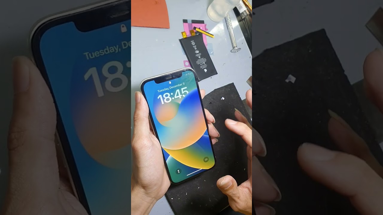Chia sẻ tất cả quá trình thay pin Iphone 12 Fix 💯% , không báo pin. xem hết video bên.#bellapple