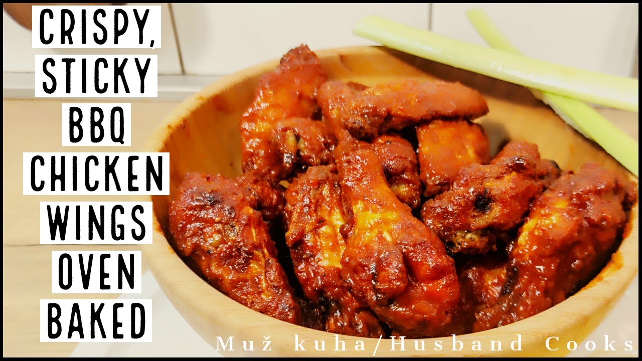 Crispy sticky BBQ oven baked Chicken Wings recipe
