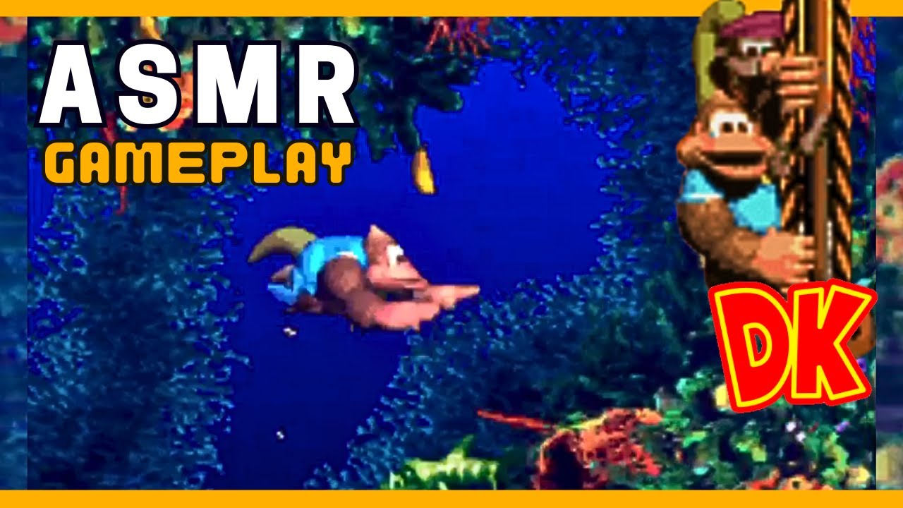 ASMR e GAMEPLAY - Com Voz baixa suave jogando Donkey Kong Country 3 ❤️