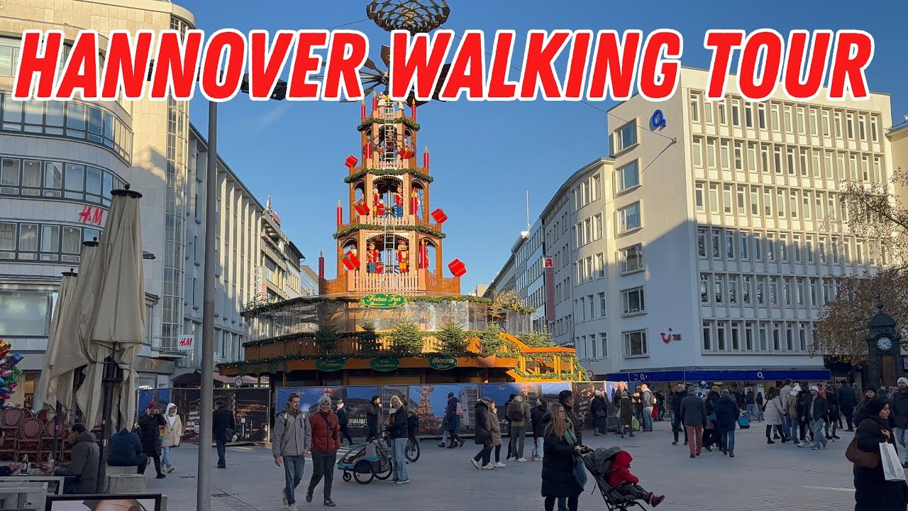 Walking tour in Hannover, Germany - 4K 60fps