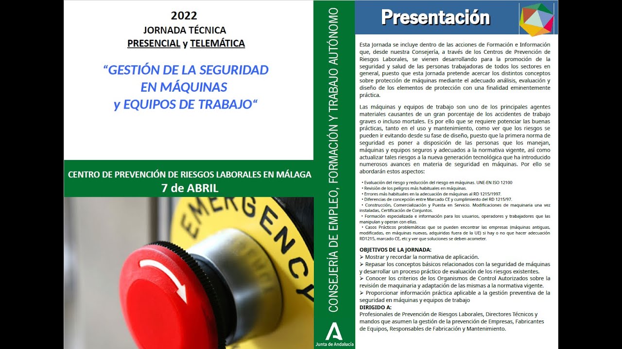 JORNADAS CPRL MÁLAGA: SEGURIDAD EN MÁQUINAS