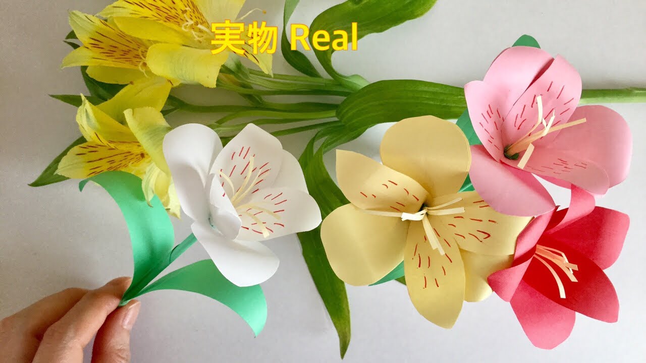 【コピー用紙】アルストロメリア  [Paper Flower] Alstromeria (Peruvian lily)