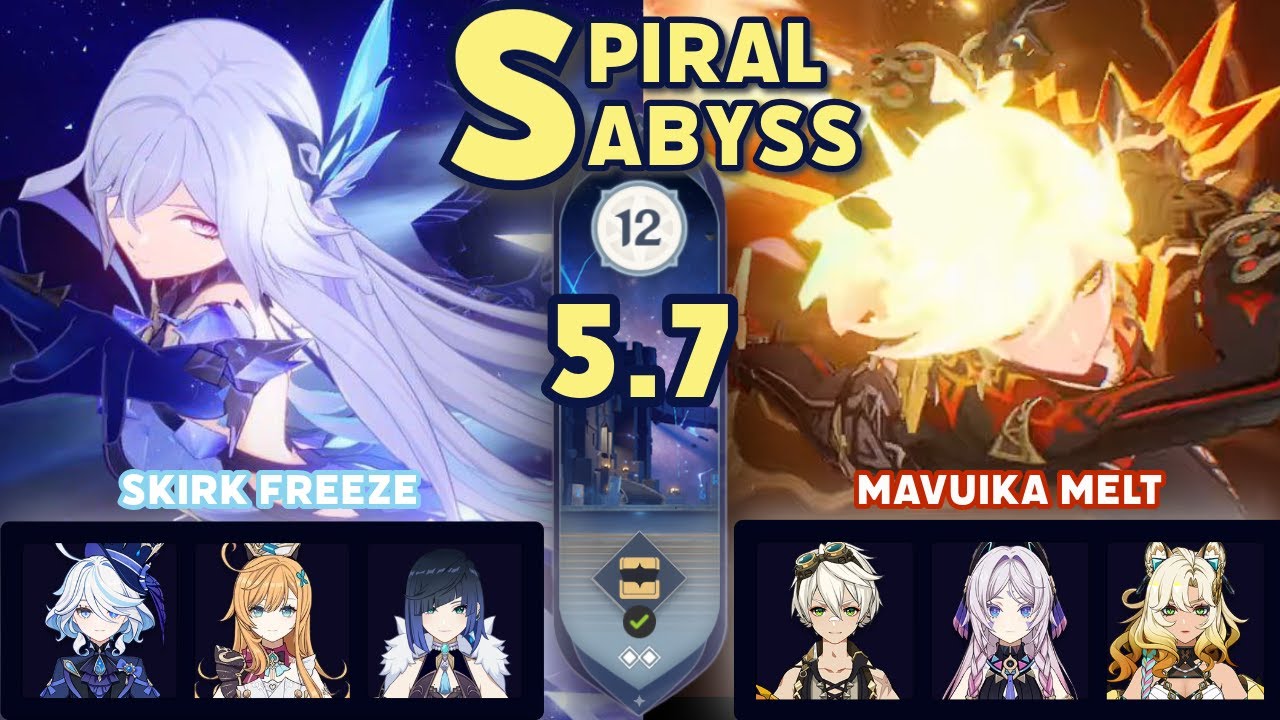 C0R1 Skirk Freeze & C0R1 Mavuika Melt | Spiral Abyss 5.7 | Genshin Impact