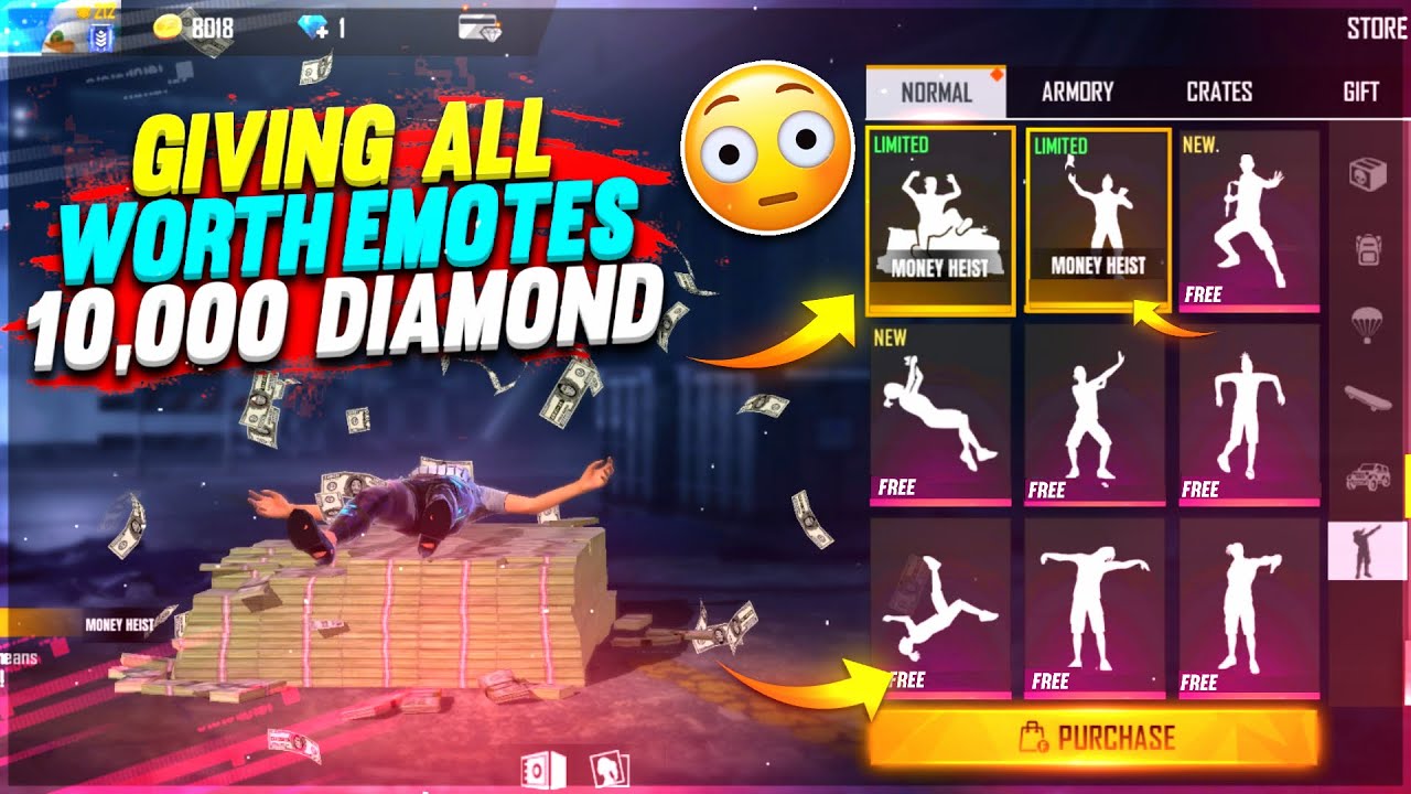 GIVING ALL EMOTE 😯WORTH 10,000 DIAMONDS TO MY SUBSCRIBER - GARENA FREE FIRE