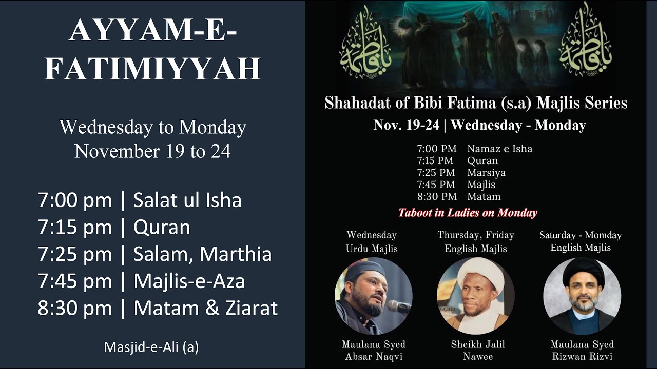 2. LIVE | Shahadat of Bibi Fatima (sa) | Sheikh Jalil Nawee | 1447 | Masjid-e-Ali
