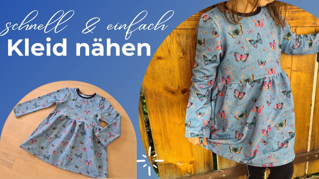 Langarm Kleid nähen OHNE SCHNITTMUSTER - nähen für Anfänger