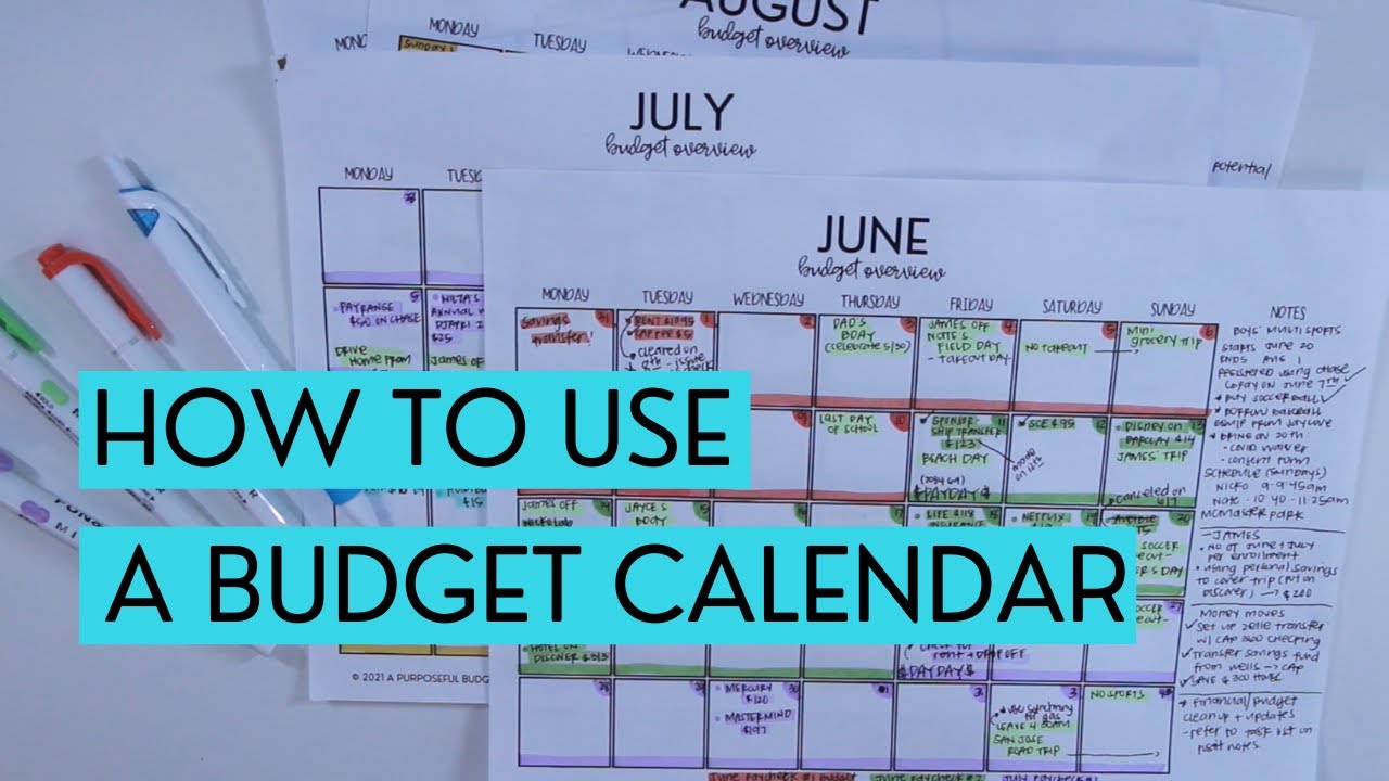 How To Use A Budget Calendar | Budgeting For Beginners
