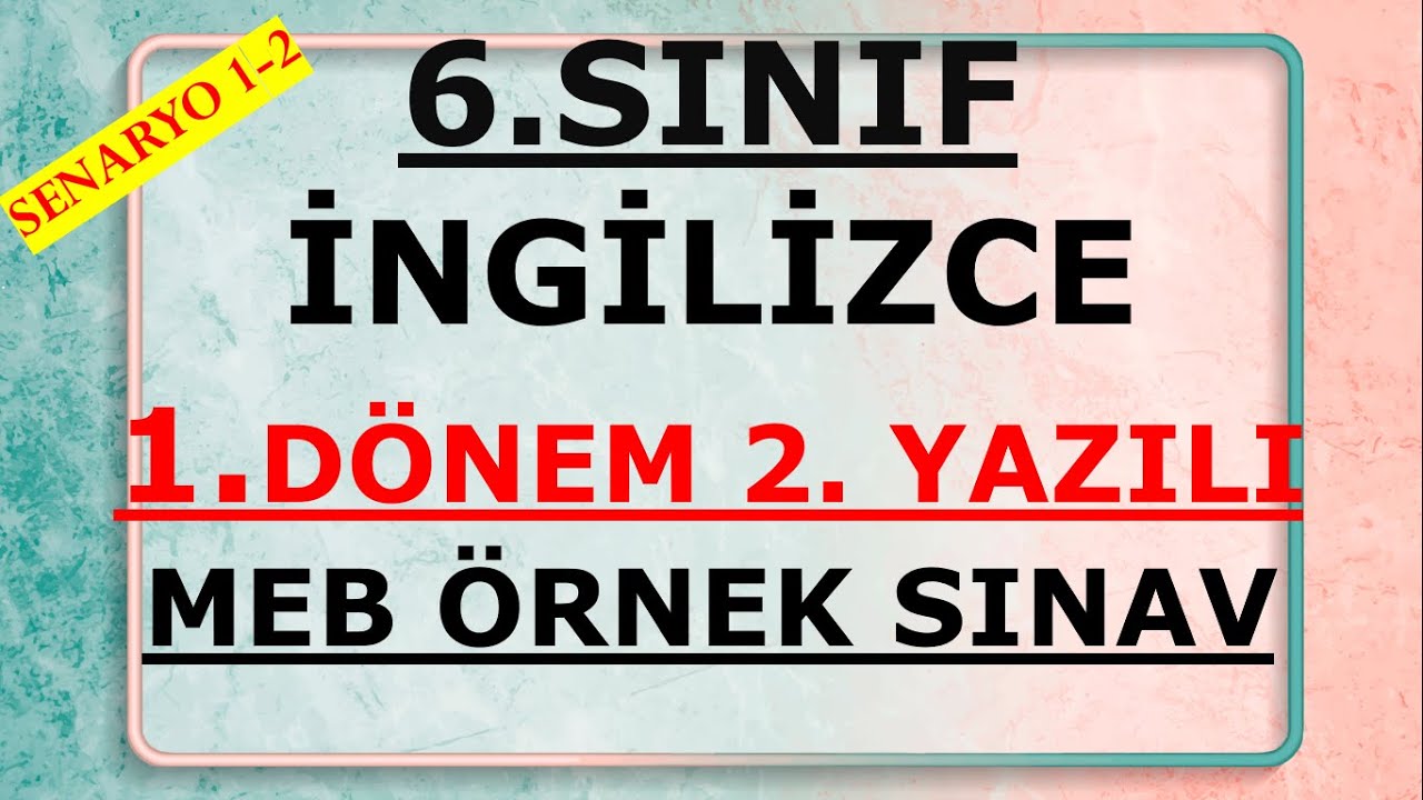 6. Sınıf MEB Örnek Açık Uçlu Sorular | 6. Sınıf İngilizce 1. Dönem 2. Yazılı