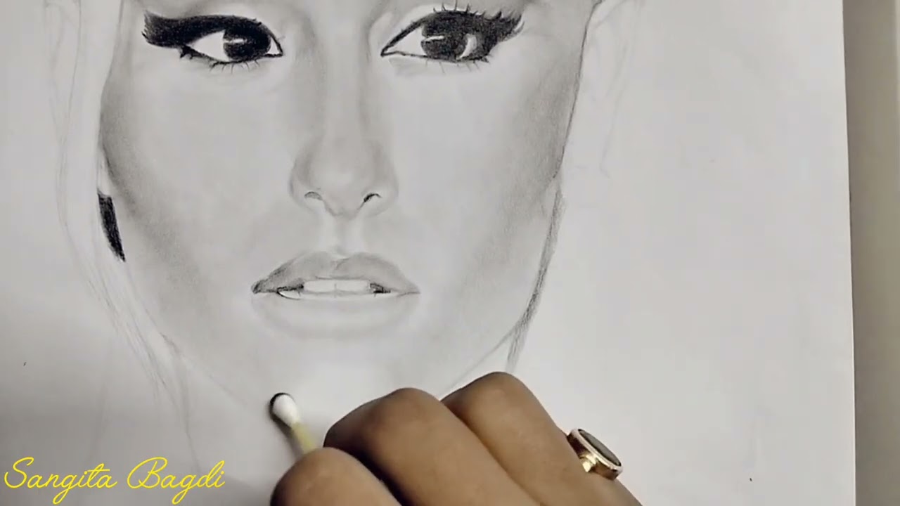 Eyes admire , hands create♥️✨✨#pencil #pencildrawing #sketch #realistic #portrait #arianagrandeps