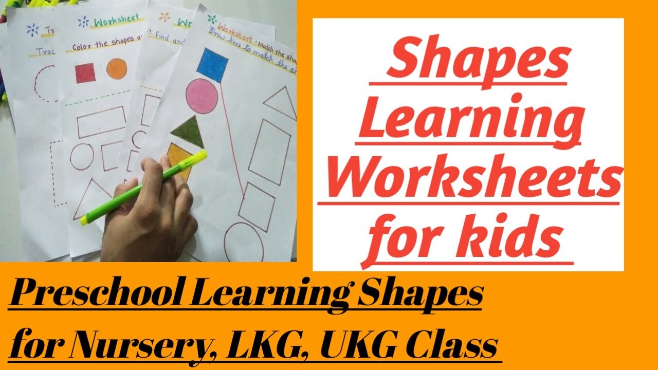 Learning shapes worksheets for kids / preschool learning shapes for nursery, lkg, ukg class