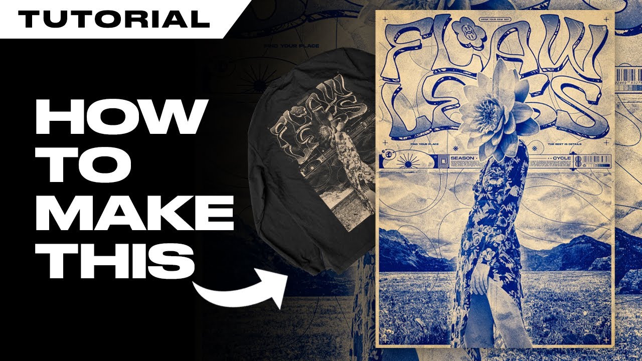 How to create a retro poster design #duotone effect - Graphic Design Tutorial