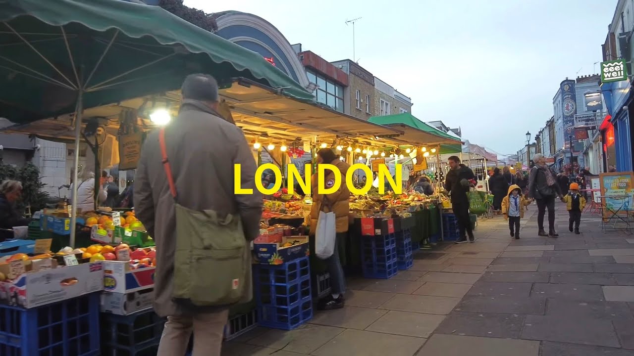 【4K】London UK Walk | Notting Hill Portobello Road Market　ロンドン　ノッティングヒル　散歩