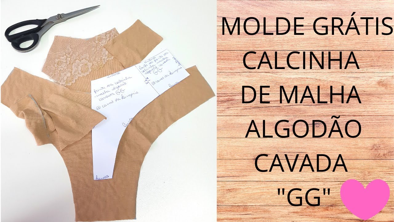 ✂️MOLDE GRÁTIS  CALCINHA  DE  MALHA  ALGODÃO CAVADA✂️