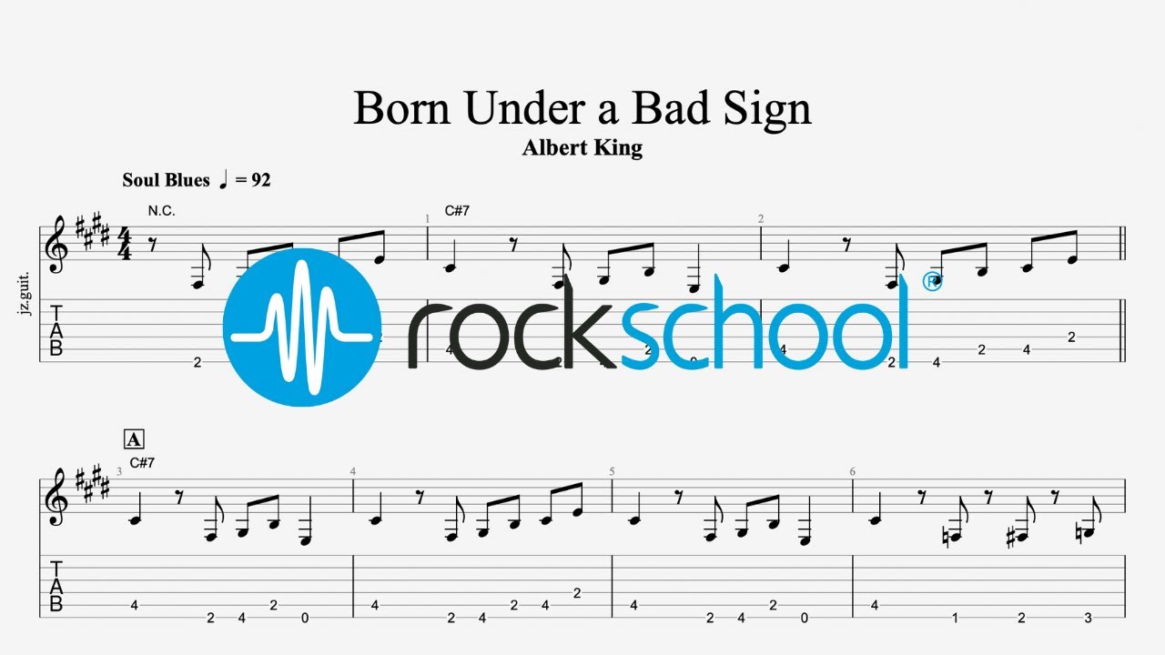 Born Under a Bad Sign - Albert King Rockschool 2024 Electric Guitar Grade 1