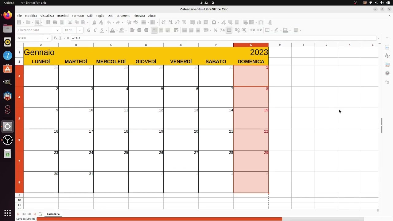 LibreOffice Calc (11): creare un calendario