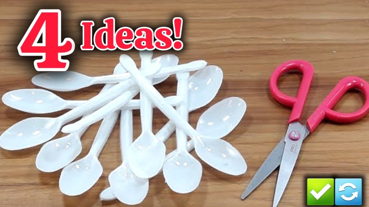 4 Beautiful Ideas Made from Plastic Spoons! Plastic spoon craft ideas | recycling