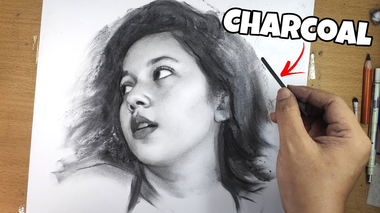 Realistic Portrait Drawing | Sitha Marino | with Charcoal