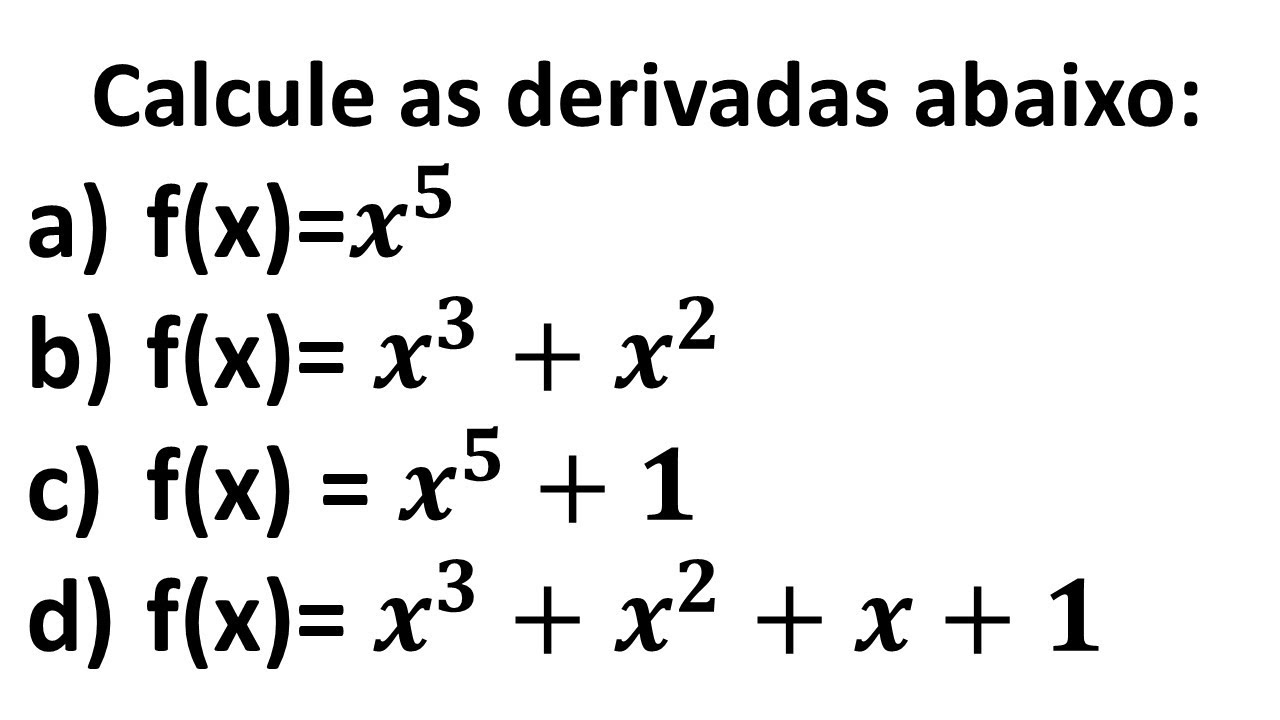 Calculo 1- Derivada da soma - Derivadas para todos os níveis - aula 2