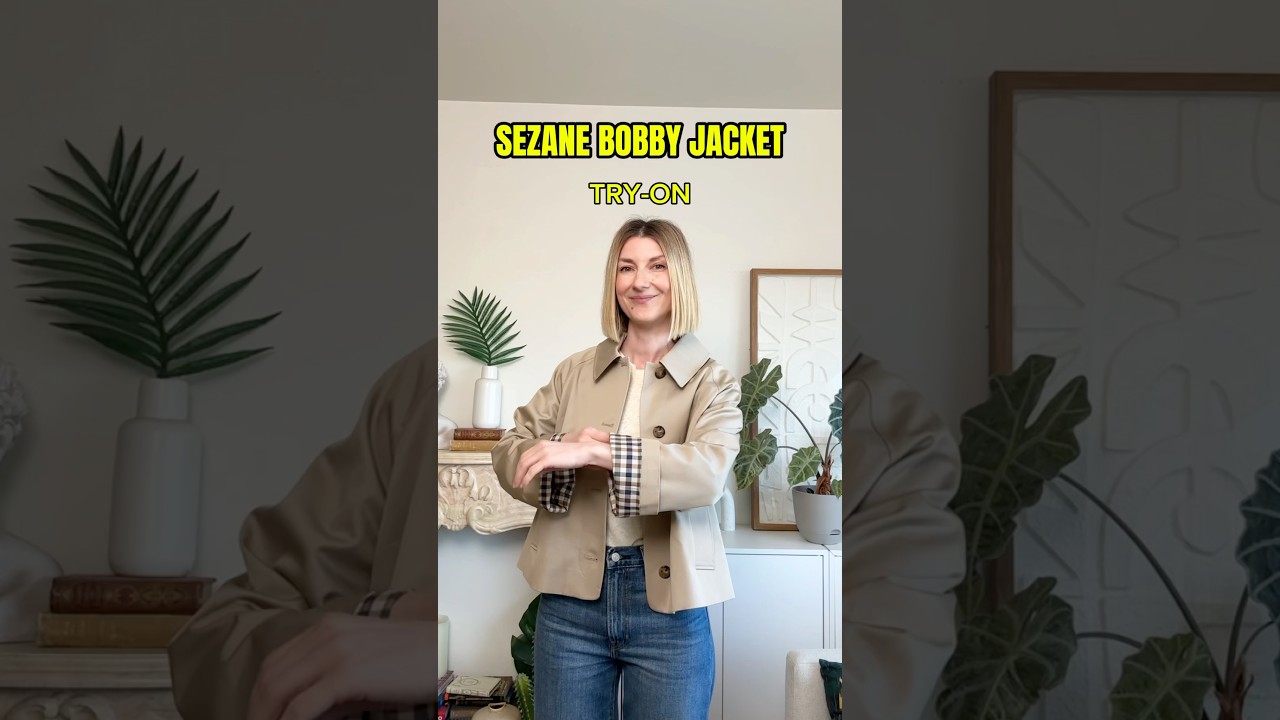 Sezane Bobby Jacket Cropped Trench TryOn Review (US 2) #sezane #fashion #sezanehaul #trenchcoat