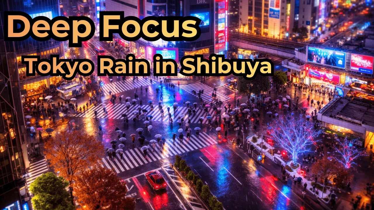 Rainy Shibuya Crossing  Neon Lo-fi Beats for Deep Focus
