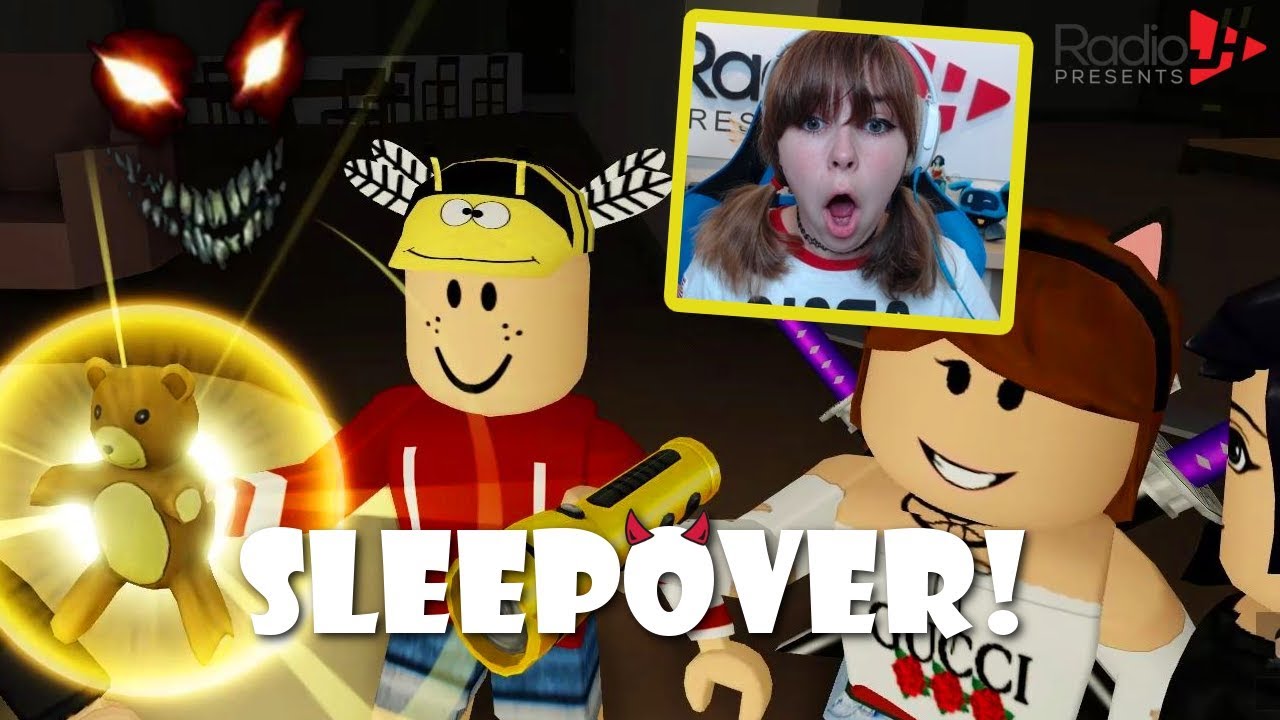 Roblox SLEEPOVER! Safety Bear Will Keep Us Safe! - RadioJH Games
