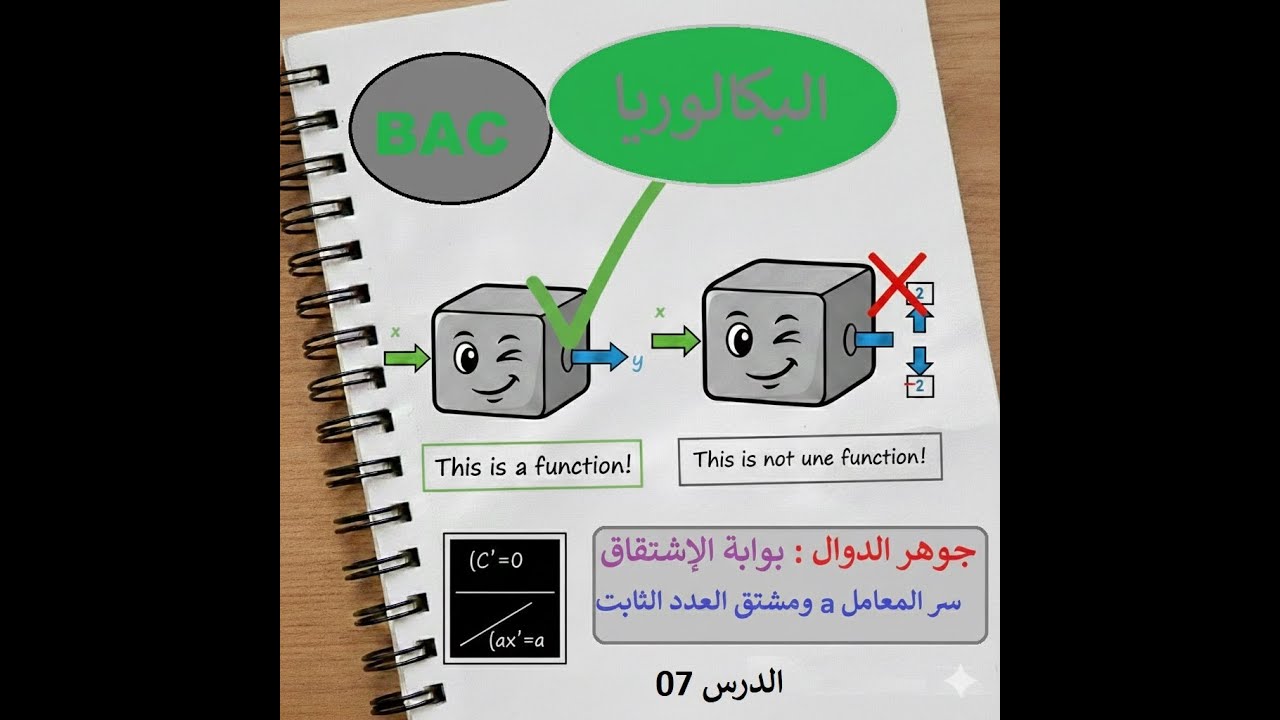 بوابة الاشتقاق: أسرار الدالة الخطية والثابتة الدرس 07