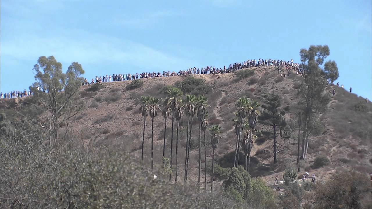 SCA-Endeavour Griffith Observatory and Hollywood Sign flyover during Tour of California