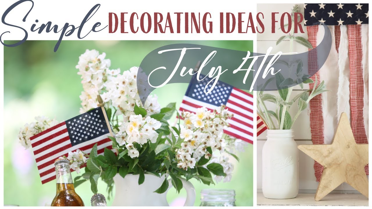 Simple July 4th Decor Ideas ~ Summer Mantel Display ~ Rag Flag Tutorial ~Easy Summer Tablescape Idea