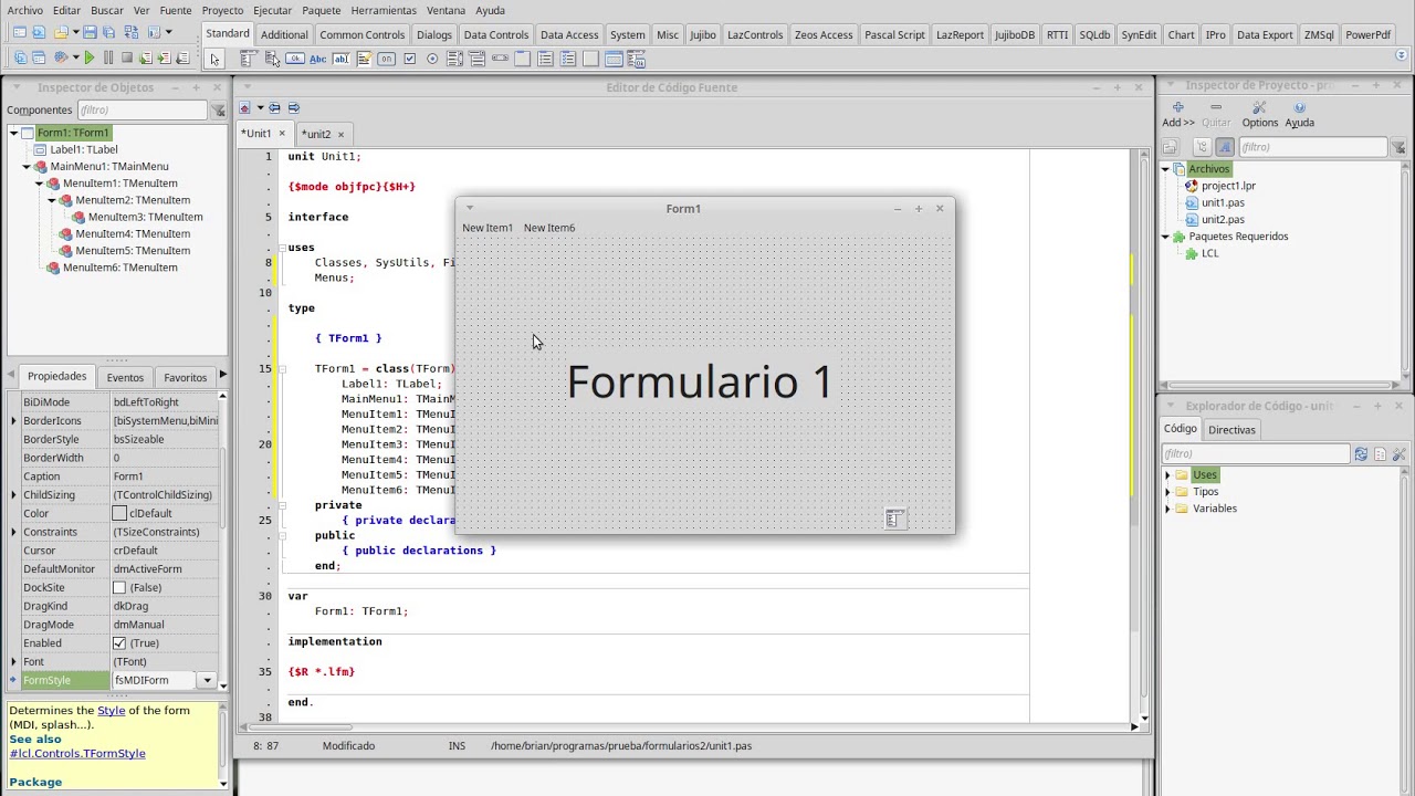 Lazarus / Free Pascal: Formularios MDI