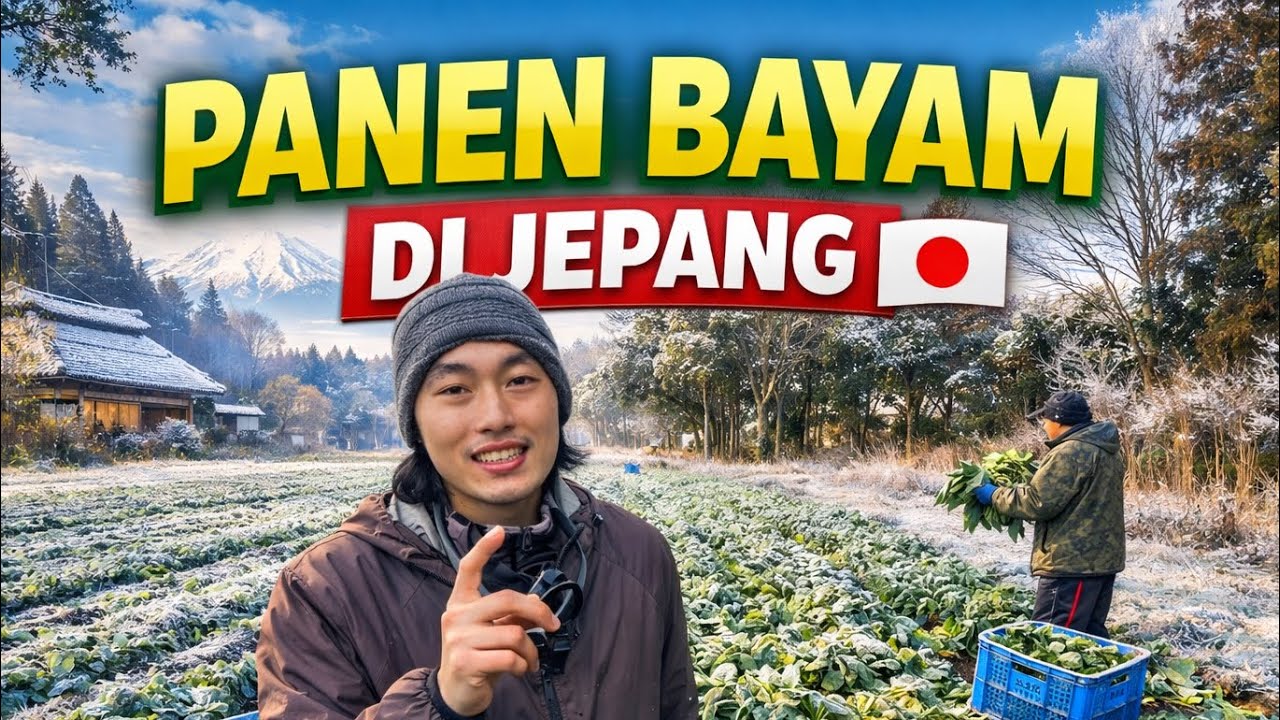 KERJA PANEN BAYAM DI JEPANG 🇯🇵// MUSIM DINGIN MEMBEKU 🥶 