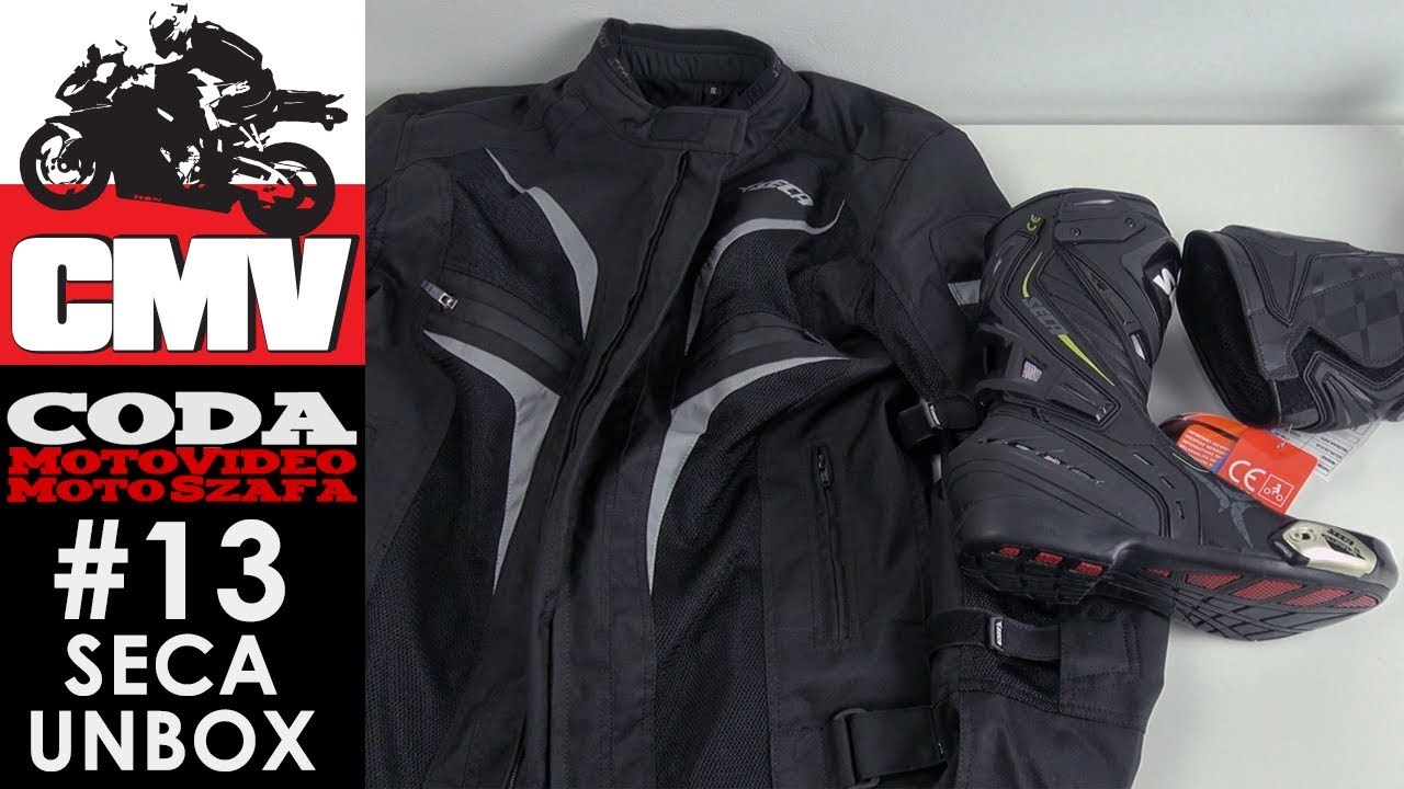 Moto Szafa #13: Unbox paczki od SECA: kurtka i buty - CODA MV