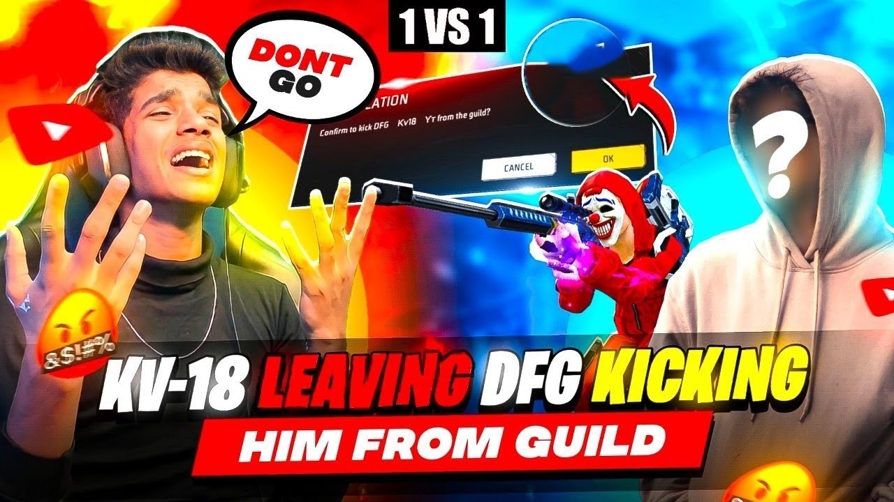 😨KV-18 QUIT DFG GUILD😭| NO MORE😡 SNIPER LEGEND | DFG 1 VS 1🤬| FREE FIRE IN TELUGU #dfg #freefire