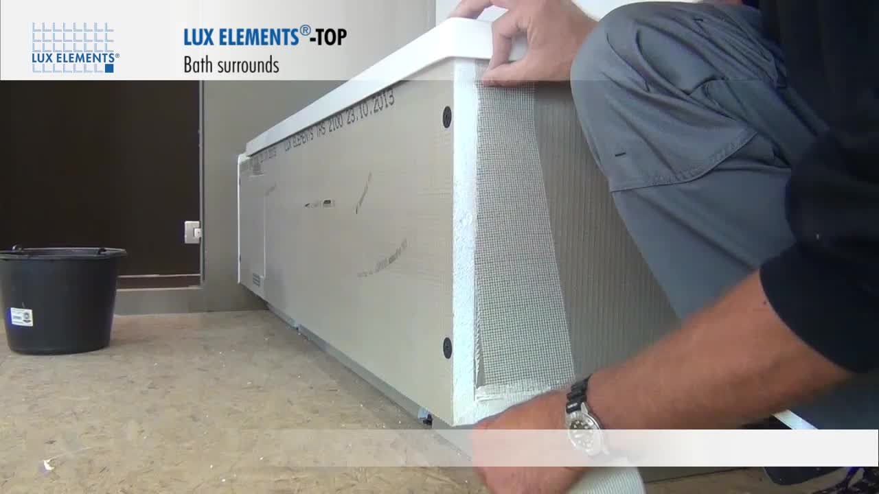 LUX ELEMENTS Installation: Bath tub surrounds TOP-TR for rectangular bath tubs