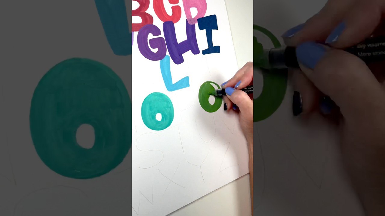 No grumbling - the i is uppercase! Cozy Block Letter Alphabet with acrylic markers  #lettering